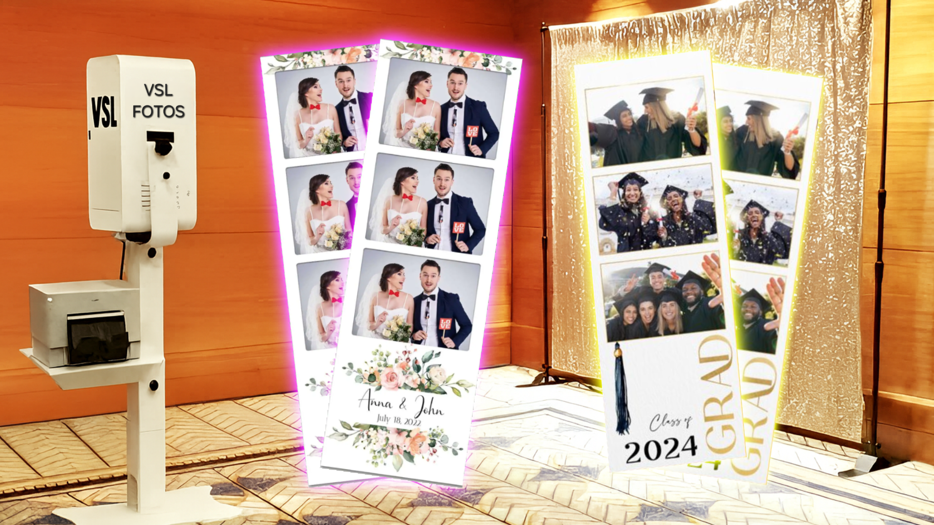 Photo booth with unlimited prints for events in Los Angeles & Orange County